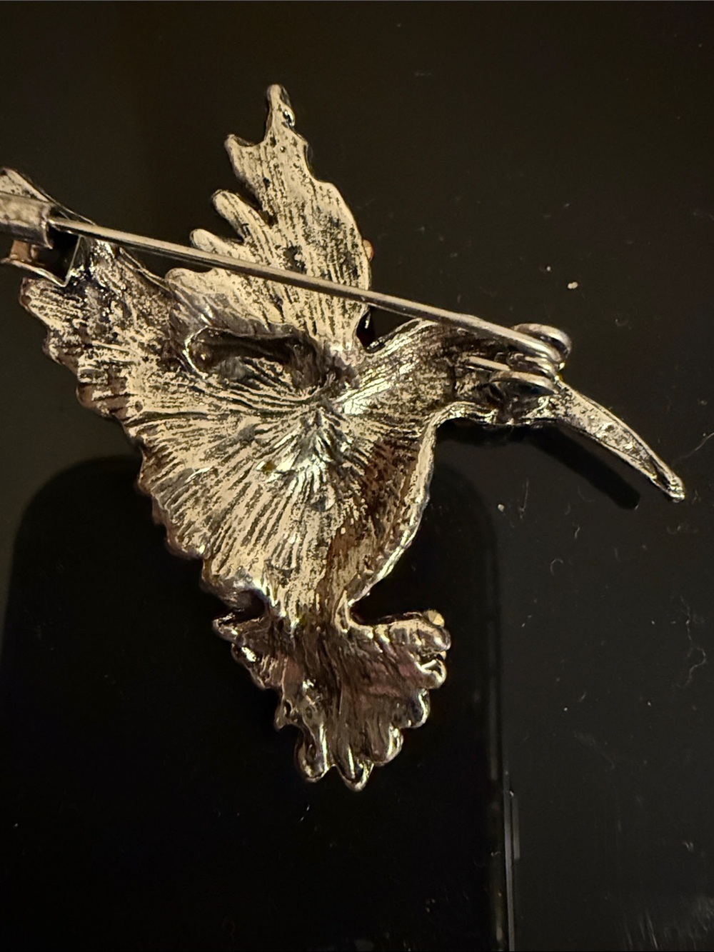 Colorful Rhinestone Hummingbird Brooch - Picture 2 of 3
